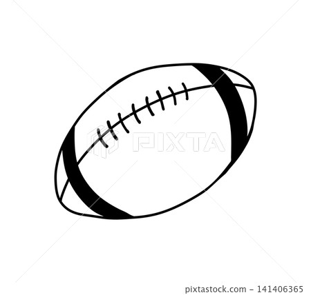 American football ball outline icon in simple hand drawn vector style isolated on white background American football ball outline icon in simple hand drawn vector style isolated on white background 141406365