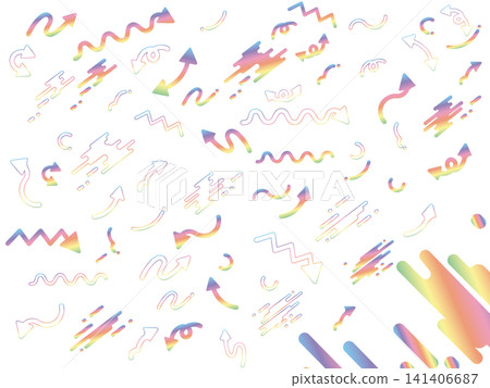 一組以波普風格箭頭和孟菲斯圖案為特色的貼紙。 一組以波普風格箭頭和孟菲斯圖案為特色的貼紙。 141406687