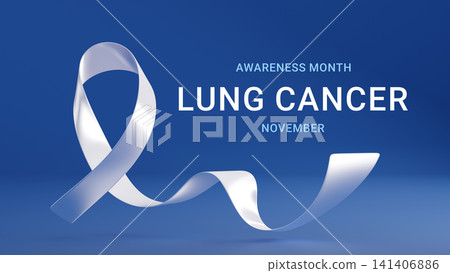White awareness ribbon. Lung Cancer Awareness Month in November. Suitable for medical, campaign, awareness, and social causes. 3d render White awareness ribbon. Lung Cancer Awareness Month in November. Suitable for medical, campaign, awareness, and social causes. 3d render 141406886
