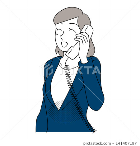 一位微笑的女客服接線員正在用座機接聽電話。 一位微笑的女客服接線員正在用座機接聽電話。 141407197