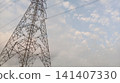 high voltage tower at sunset 141407330
