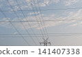 power line cables in blue sky 141407338