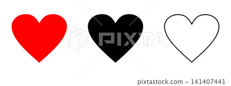 Collection of heart illustrations, Love symbol icon set, love symbol vector. Collection of heart illustrations, Love symbol icon set, love symbol vector. 141407441