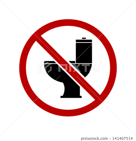 Toilet out of service sign. Toilet out of order restriction symbol. Broken washroom warning Toilet out of service sign. Toilet out of order restriction symbol. Broken washroom warning 141407514