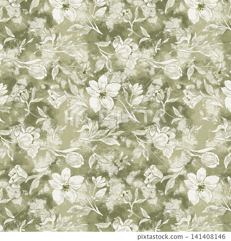 Soft Pastel Watercolor Ditsy Floral and Textured Seamless Pattern Collection 141408146