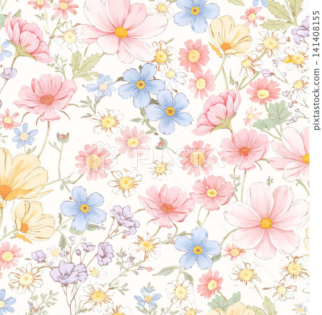 Soft Pastel Watercolor Ditsy Floral and Textured Seamless Pattern Collection Soft Pastel Watercolor Ditsy Floral and Textured Seamless Pattern Collection 141408155
