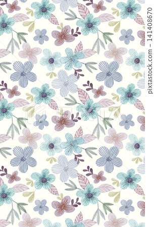 Soft Pastel Watercolor Floral Lace Border and Ornate Square Print Pattern Collection Soft Pastel Watercolor Floral Lace Border and Ornate Square Print Pattern Collection 141408670