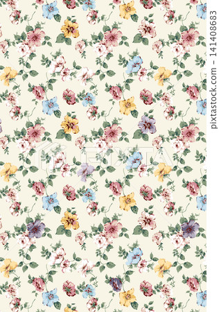 Soft Pastel Watercolor Floral Lace Border and Ornate Square Print Pattern Collection Soft Pastel Watercolor Floral Lace Border and Ornate Square Print Pattern Collection 141408683