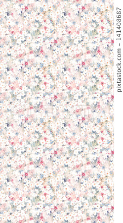 Soft Pastel Watercolor Floral Lace Border and Ornate Square Print Pattern Collection Soft Pastel Watercolor Floral Lace Border and Ornate Square Print Pattern Collection 141408687
