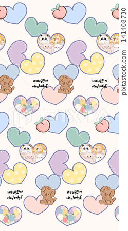 Soft Pastel Watercolor Floral Lace Border and Ornate Square Print Pattern Collection Soft Pastel Watercolor Floral Lace Border and Ornate Square Print Pattern Collection 141408730