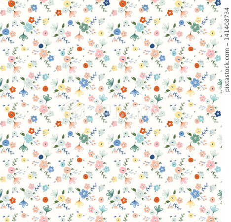 Soft Pastel Watercolor Floral Lace Border and Ornate Square Print Pattern Collection Soft Pastel Watercolor Floral Lace Border and Ornate Square Print Pattern Collection 141408734