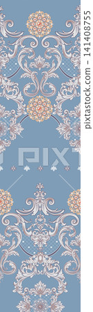 Soft Pastel Watercolor Floral Lace Border and Ornate Square Print Pattern Collection Soft Pastel Watercolor Floral Lace Border and Ornate Square Print Pattern Collection 141408755