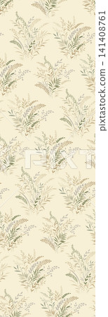 Soft Pastel Watercolor Floral Lace Border and Ornate Square Print Pattern Collection 141408761