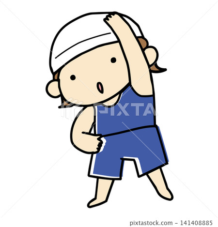 穿著泳衣游泳的女孩插畫 05 穿著泳衣游泳的女孩插畫 05 141408885