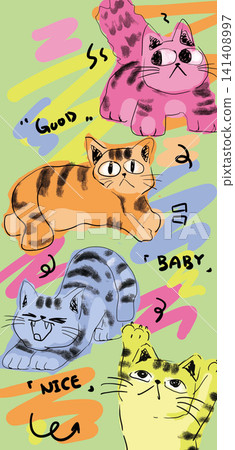 Cute Pastel Cartoon Baby Animal and Simple Striped Seamless Pattern Collection Cute Pastel Cartoon Baby Animal and Simple Striped Seamless Pattern Collection 141408997
