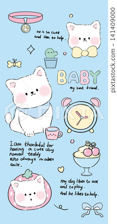Cute Pastel Cartoon Baby Animal and Simple Striped Seamless Pattern Collection Cute Pastel Cartoon Baby Animal and Simple Striped Seamless Pattern Collection 141409000