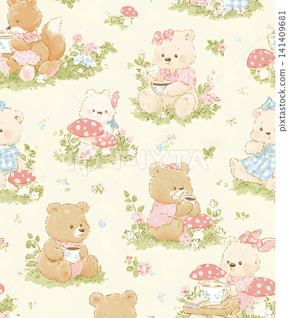 Soft Pastel Watercolor Tulip Rose and Ditsy Wildflower Seamless Pattern Collection Soft Pastel Watercolor Tulip Rose and Ditsy Wildflower Seamless Pattern Collection 141409681