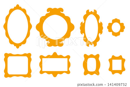 Vector set of baroque frames silhouettes isolated from the background. Rich collection of antique flat framework clip arts Vector set of baroque frames silhouettes isolated from the background. Rich collection of antique flat framework clip arts 141409732