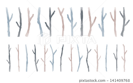 一組樹枝插圖,水彩風格,向量圖,有多種變體,包括細枝和粗枝,可用作素材、裝飾或背景。 一組樹枝插圖,水彩風格,向量圖,有多種變體,包括細枝和粗枝,可用作素材、裝飾或背景。 141409768