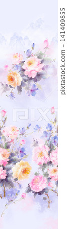 Soft Pastel Watercolor Tulip Rose and Ditsy Wildflower Seamless Pattern Collection Soft Pastel Watercolor Tulip Rose and Ditsy Wildflower Seamless Pattern Collection 141409855