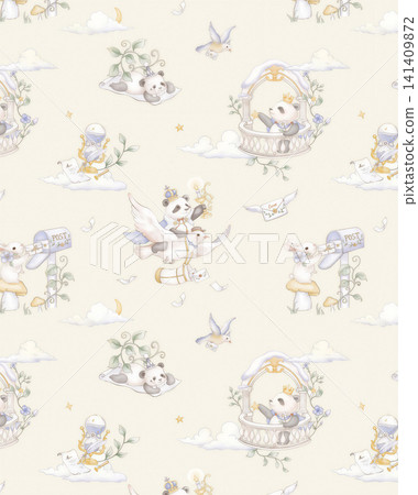 Soft Pastel Watercolor Tulip Rose and Ditsy Wildflower Seamless Pattern Collection Soft Pastel Watercolor Tulip Rose and Ditsy Wildflower Seamless Pattern Collection 141409872