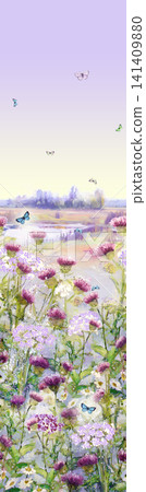 Soft Pastel Watercolor Tulip Rose and Ditsy Wildflower Seamless Pattern Collection Soft Pastel Watercolor Tulip Rose and Ditsy Wildflower Seamless Pattern Collection 141409880