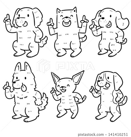 vector set of dog pointing up vector set of dog pointing up 141410251