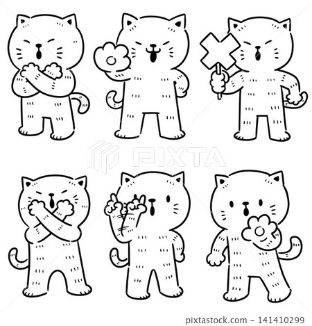 vector set of cat say no 141410299