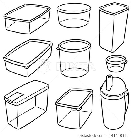 vector set of plastic container vector set of plastic container 141410313