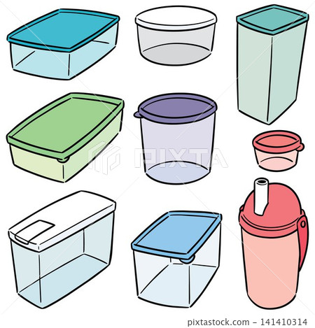 vector set of plastic container 141410314