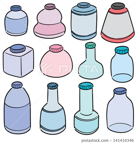 vector set of plastic bottle 141410346