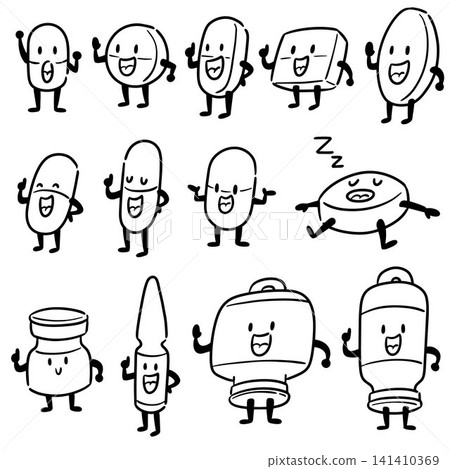 vector set of medicine cartoon vector set of medicine cartoon 141410369