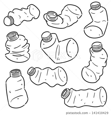 Hand drawn illustration of empty plastic bottle Hand drawn illustration of empty plastic bottle 141410429
