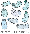 Hand drawn illustration of empty plastic bottle 141410430