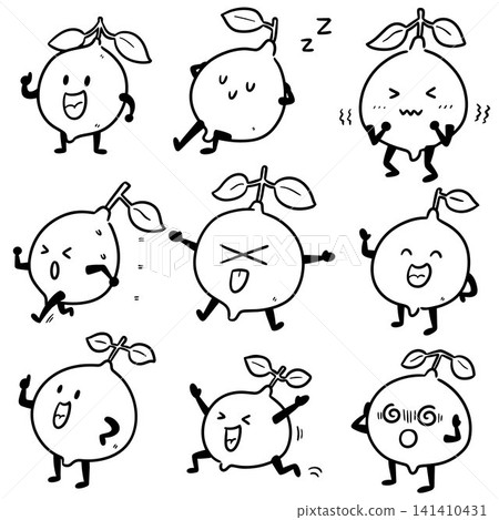 Hand drawn illustration of lemon 141410431