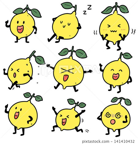 Hand drawn illustration of lemon Hand drawn illustration of lemon 141410432