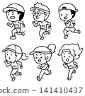Hand drawn illustration of runners 141410437