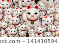 Numerous maneki neko cats beckoning good fortune 141410594
