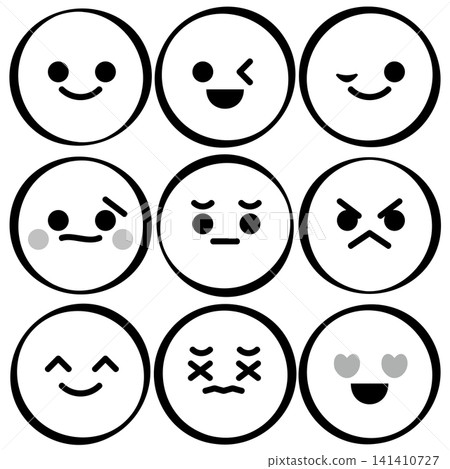 Simple facial expression icon set Simple facial expression icon set 141410727