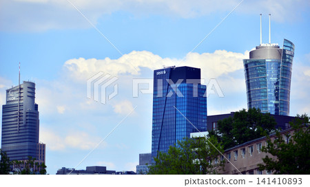 Warsaw, Poland. 20 May 2026. Roundabout Daszynski. Skyscrapers in the financial district of downtown Warsaw. Warsaw, Poland. 20 May 2026. Roundabout Daszynski. Skyscrapers in the financial district of downtown Warsaw. 141410893