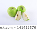 fresh green apples isolated on white background 141412576