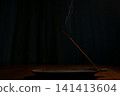 Burning Incense Stick With Rising Smoke 141413604