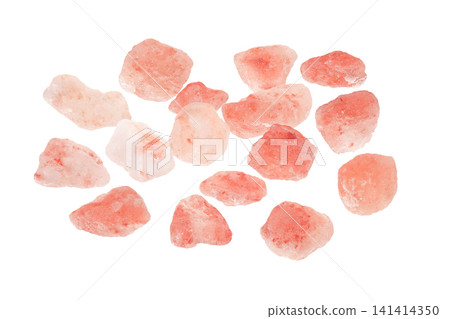 Pink Himalayan salt isolated on white background Pink Himalayan salt isolated on white background 141414350