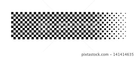 Checkered black and white background. Taxi or police car border. Racing flag texture with vanishing effect. Simple geometric print. Start or finish concept. Vector graphic illustration Checkered black and white background. Taxi or police car border. Racing flag texture with vanishing effect. Simple geometric print. Start or finish concept. Vector graphic illustration 141414635