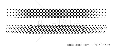 Checkered black and white banners with faded effect. Taxi or police car borders. Race flag textures. Motocross or chess game competitions print. Start or finish concept. Vector graphic illustration Checkered black and white banners with faded effect. Taxi or police car borders. Race flag textures. Motocross or chess game competitions print. Start or finish concept. Vector graphic illustration 141414686