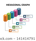 Hexagonal Graph Infographic Business Flat Design Vector Template 141414791
