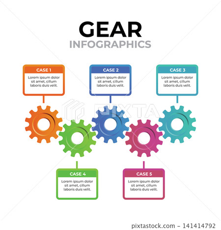 Colorful Gear Infographic Business Flat Design Vector Template Colorful Gear Infographic Business Flat Design Vector Template 141414792