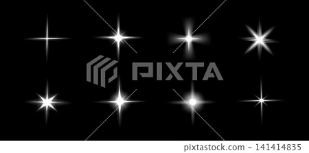 Star light effect, white vector twinkle flares Star light effect, white vector twinkle flares 141414835