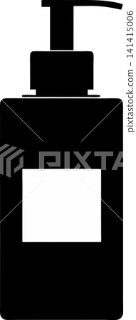 Black silhouette of a pump dispenser bottle 141415006