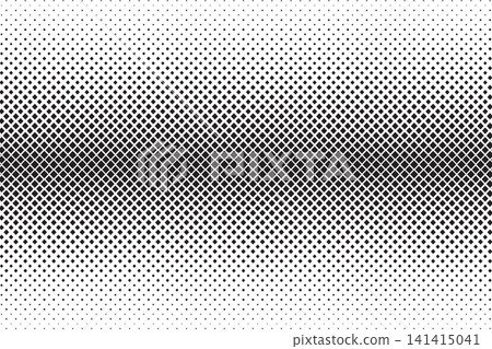 Pattern with repeated faded diamond shapes. Black rhombus on white background with halftone effect. Simple geometric mosaic texture. Rhombic print. Minimalist design. Vector graphic illustration Pattern with repeated faded diamond shapes. Black rhombus on white background with halftone effect. Simple geometric mosaic texture. Rhombic print. Minimalist design. Vector graphic illustration 141415041